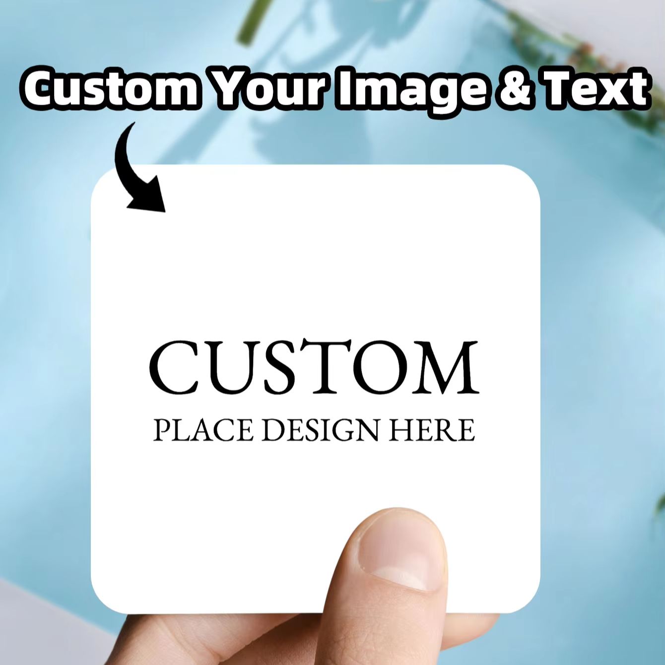 Commercial Printing Products - 1-100 шт. персонализированных квадратных водонепроницаемых наклеек